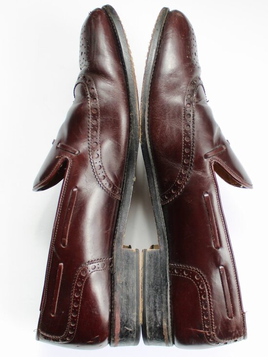 Dieter Kuckelkorn Vintage Men\'s Brown Leather Dress Wingtip Loafers 1037 Size 11 main image 4